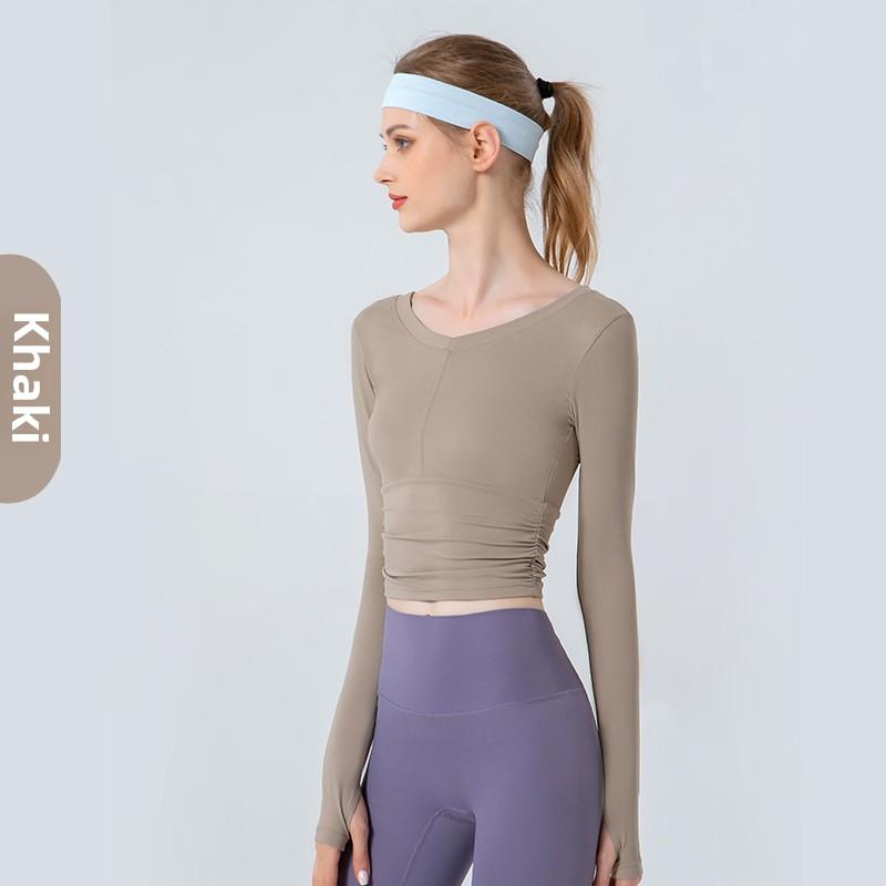 Women's autumn and winter long sleeved skin friendly yoga fitness top