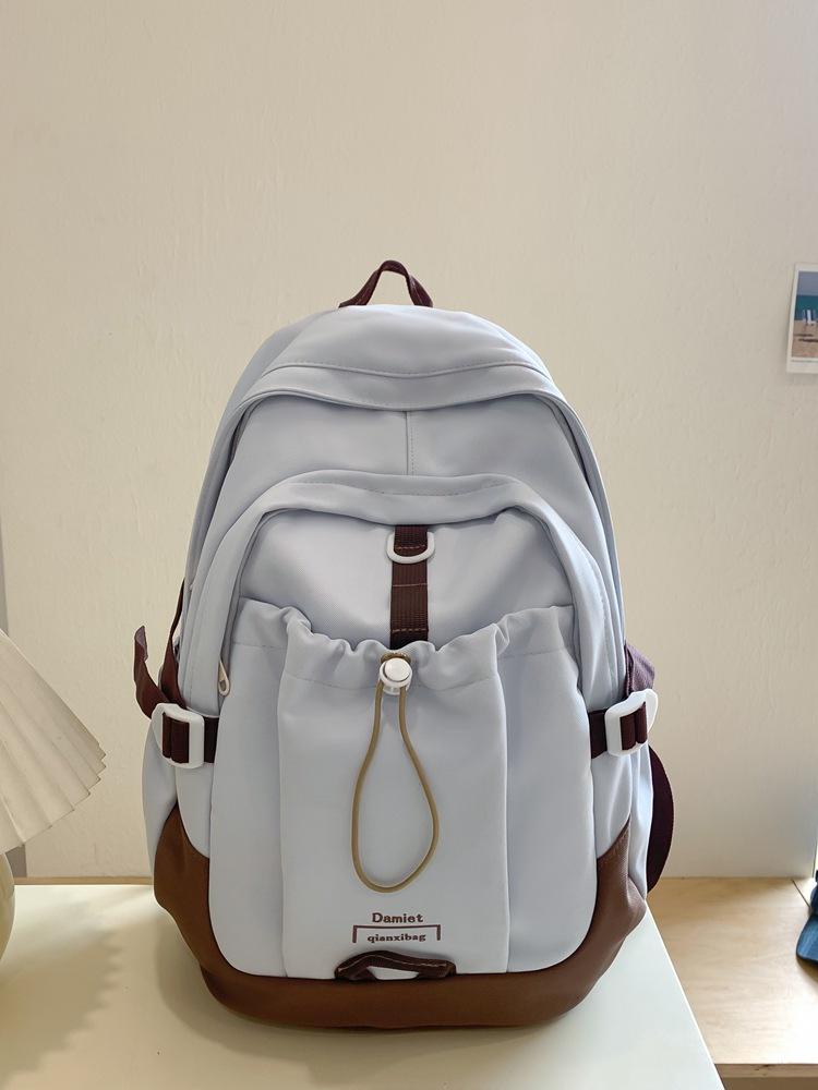 

High-value college student backpack, new women s fashion large-capacity schoolbag, college women s casual backpack single package синій