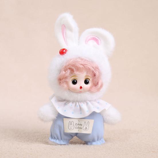 Plush Keychain Pendant Vinyl Face Doll Shape Compact Size Portable Key Chain Bag Decor Key Holder Backpack Ornament