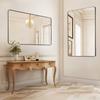 Wall Mounted Makeup Mirror, 0.15" Thick, 30" x 40" Mirror with Aluminium Alloy Frame & Explosion-Proof Film, Scratch-Resistant Mirror with Z-Shaped