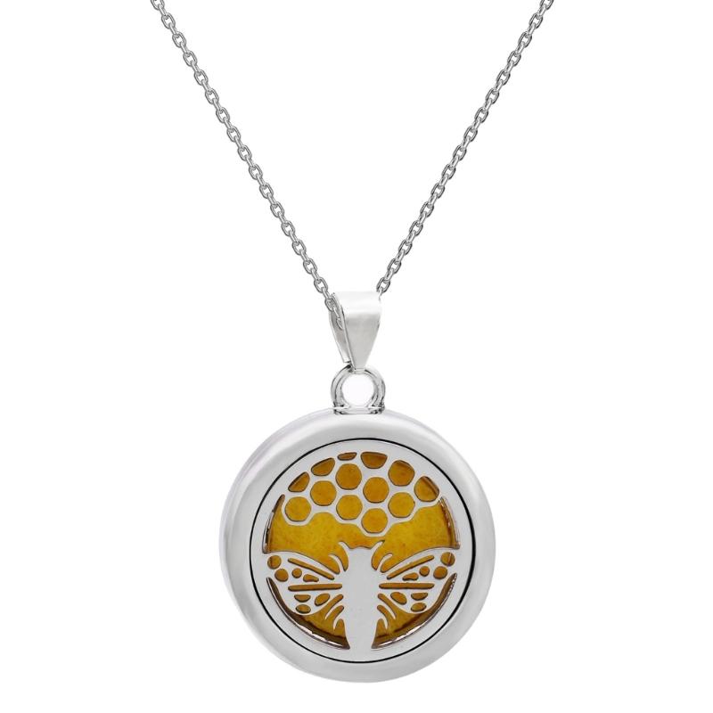 Scented Pendant Necklace Trees Of Life Essential Oil Diffuser Stainless Steel Neckchain with Lockets Pendant For Women