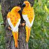 Feathered Birds, Resin Parrot Statues Landscape Animal Ornaments Crafts, Garden & Yard Decoration -