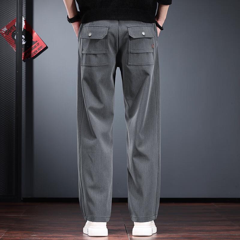 Men's Loose Straight Fit Casual Business Pants