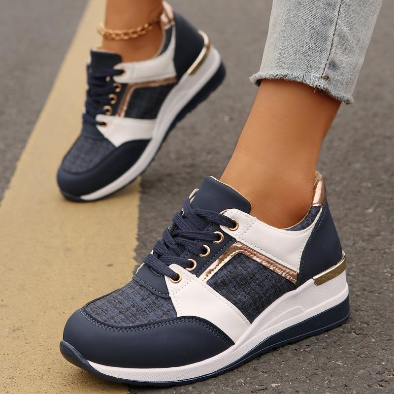 Large Size Women's Sports and Leisure Shoes New Fashion Slope Heel Platform Casual Sports Women's Single Shoes Women