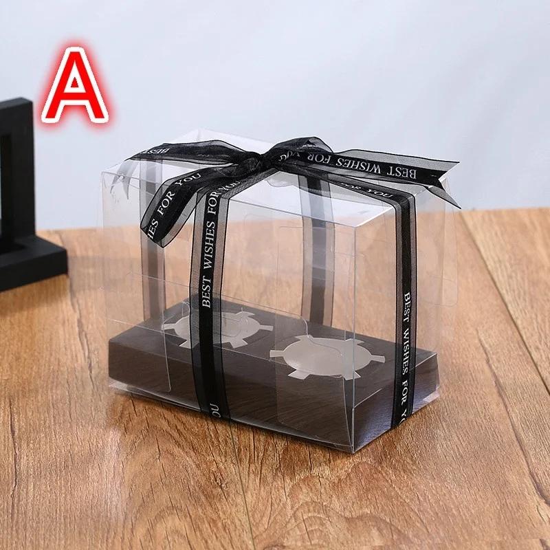 2/4/6/12Tablets Cake Box Clear Transparent Gift Box Moon Cake/ Cupcake Packaging Box Wedding Party Cake