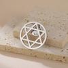 Star Of David Round Pin Brooch Stainless Steel Hexagram Lapel Badge For Women Man Vintage Suit Accessory Jewish Jewelry Gift