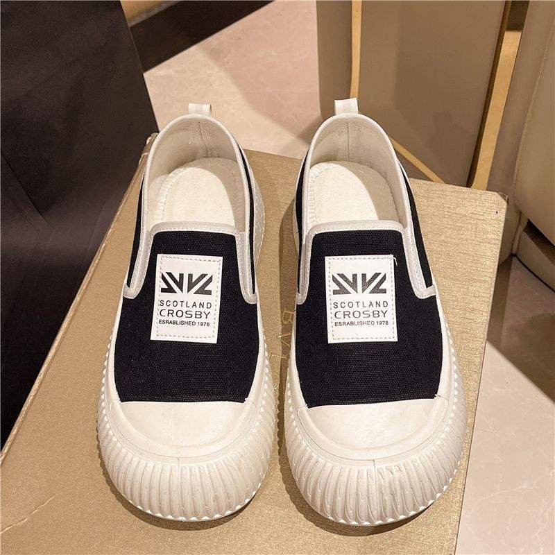 Canvas shoes women's single shoes spring and autumn Korean version casual one-pedal lazy shoes student shoes women