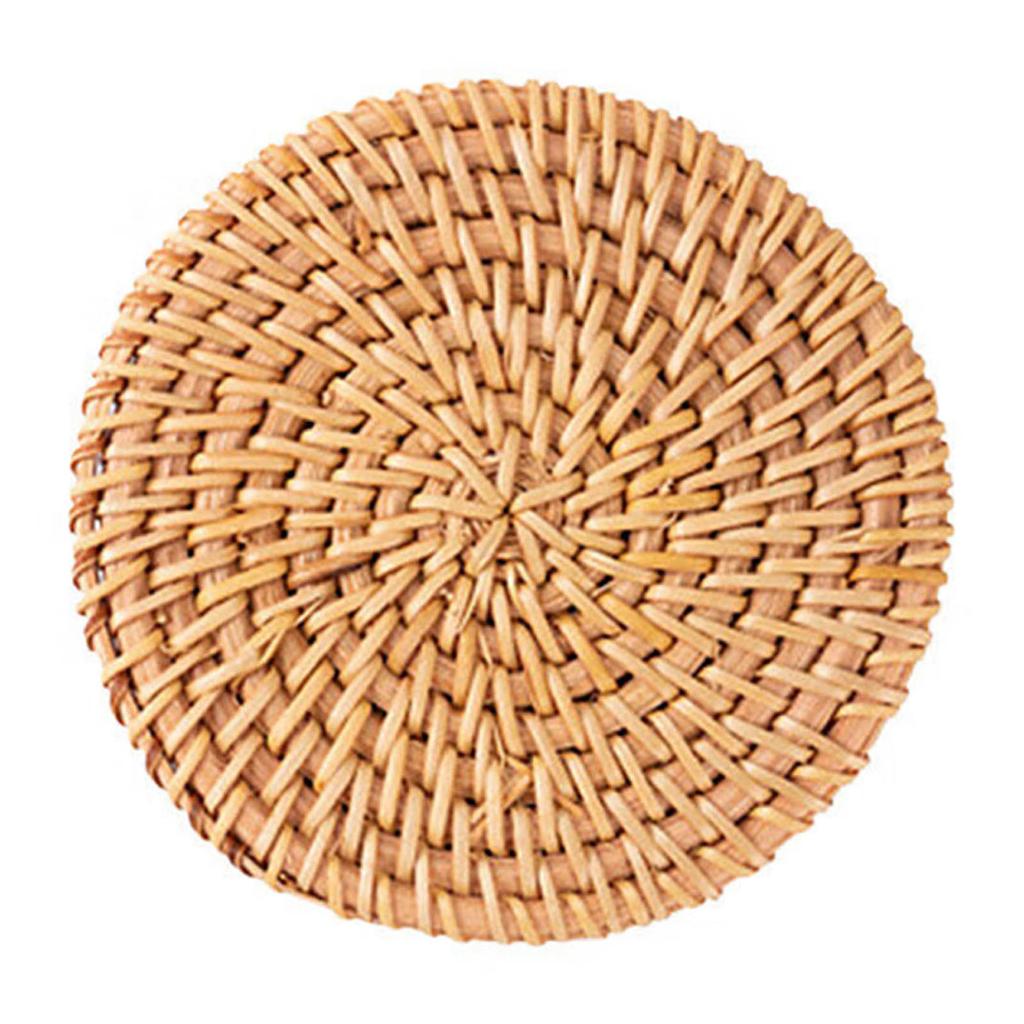 Natural Woven Rattan Cup Mats Small Rattan Cup Mats Unique Coaster Designed For Tea Rooms And Relaxation Areas