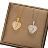 Trendy Titanium Steel Heart Pendant Necklace for Women Elegant Open Close Love Shape Collarbone Chain Jewelry