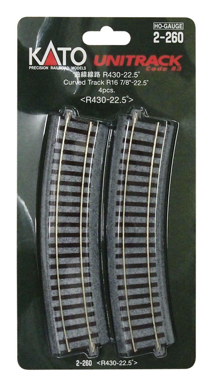 

Kato USA Inc. HO 430mm 16-7/8 Radius Curve 22.5-Degree 4 KAT2260 HO Track