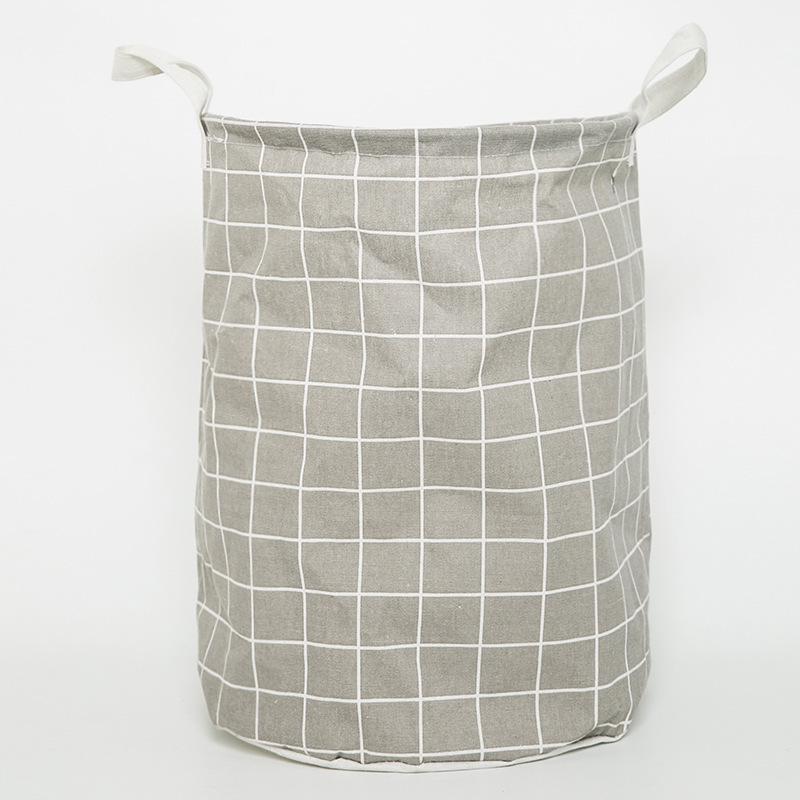 Cotton Linen Round Laundry Hamper – Large Capacity Handheld Storage for Clothes, Toys, and Sundries.