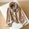 Camellia cashmere scarf women's winter senior sense versatile thickened warm scarf air conditioner shawl
