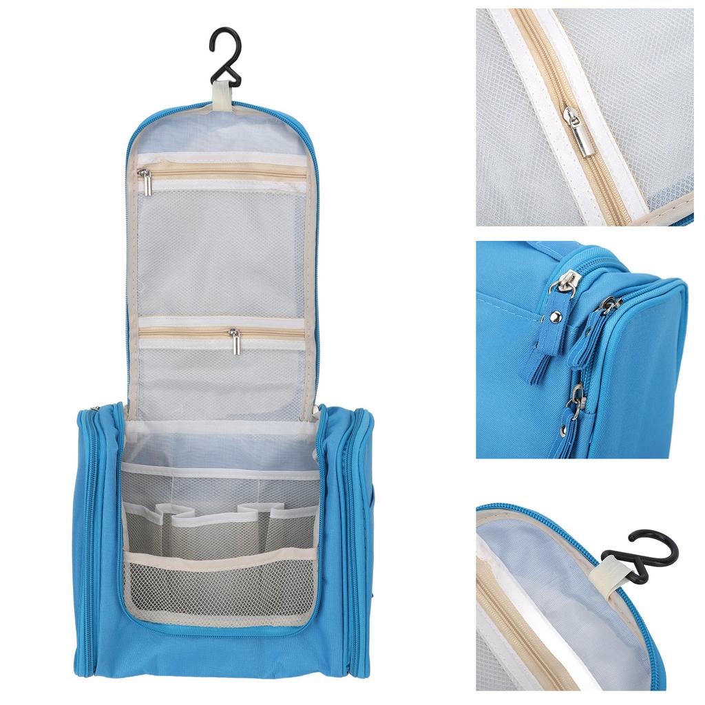 Hanging Toiletry Bag Large Capacity Portable Waterproof Travel Cosmetic Storage Bag for Travel Bathroom Blue