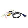 Câble KVM - ATEN - HD15/USB/Audio - 3 M - Connecteurs VGA/USB/Audio - Noir/Jaune