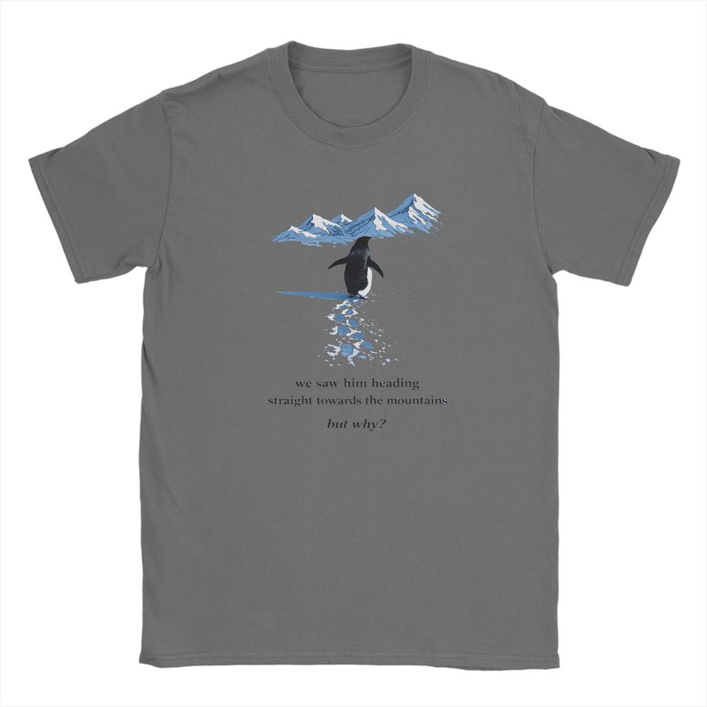 T-shirt Unisex Pinguino Nichilista Ma Perché meme Maglietta Vintage in Cotone Manica Corta T-shirt Girocollo Abbigliamento Taglia Grande