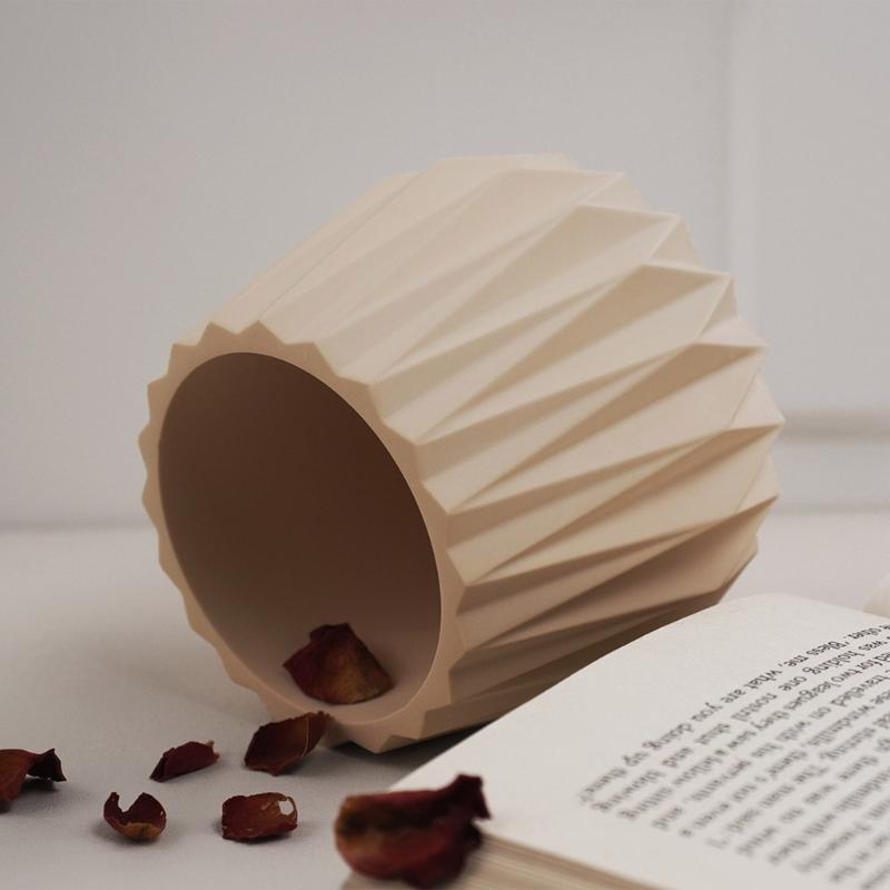 Artistic Silicone Planter Creating Mold DIY Concrete Faceted Pots Candle Holder Mold for Home Decors Enthusiasts