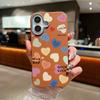 Urocze kolorowe nadruki serc miłości Wstrząsoodporne miękkie TPU Smukłe etui na telefon Dla iPhone 16 Pro Max 15 Pro 14 13 12 11 Ochrona obiektywu Matowa skórzana tekstura Pokrowiec