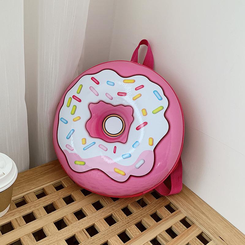 

Cartoon Cute Pattern Donut Shaped Large Capacity Children Backpack For School Image 1