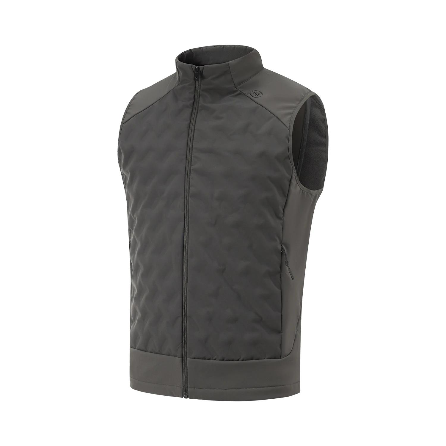 

Li-Ning Wade Series Spliced Zipper Stand Collar Comfortable Breathable Versatile Down Vest Men vest Graphite-Grey AYMU441-1 L
