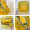 Portable Cosmetic Bag Square Mesh Storage Pouch Zipper Closure Bright Colors Mini Zipper Coin Purse Stationery Case