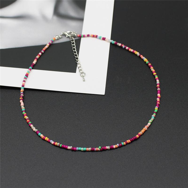 New Korean Sweet Colorful Chokers Collar Boho Seed Beaded Clavicle Necklaces for Women Girls Trendy Jewelry