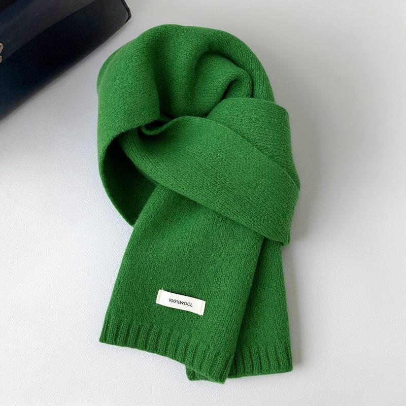 

Синий шерстяной шарф в корейском стиле: Женский универсальный зимний трикотаж, атмосфера высокого класса, унисекс 2025