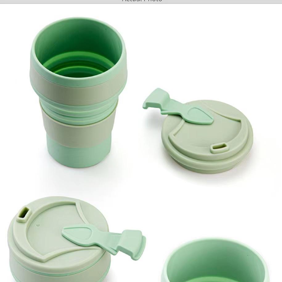 SHIMOYAMA 350ML Cupă Pliabilă Mini Cupă Retractabilă Silicon Portabilă Ceașcă de Ceai Călătorie în Aer Liber Cafea Cană Telescopică pentru Băut cu Capac