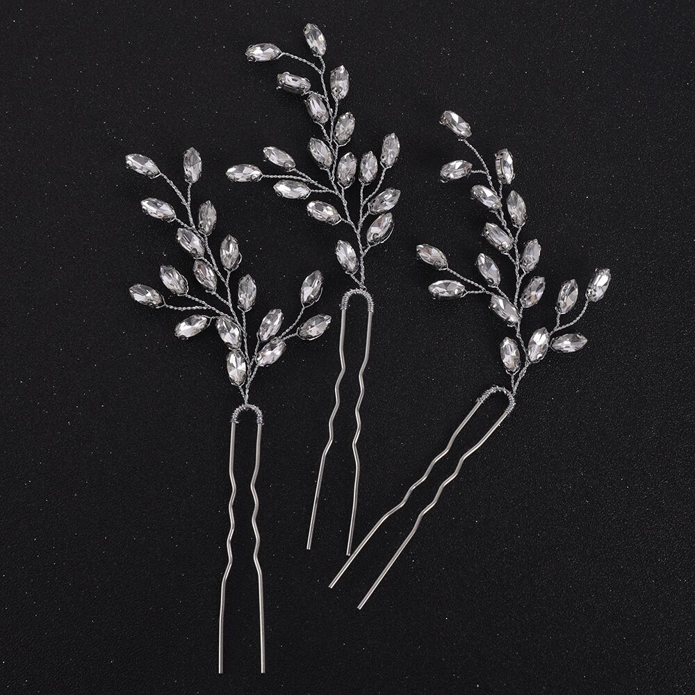 7 Farben Strass Haarnadeln Braut Blume Haarschmuck für Party Frauen Kopfschmuck Hochzeit Haaraccessoires