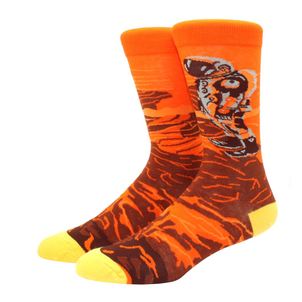 Unisex Malerei Stil Astronaut Mann Socken Baumwolle Harajuku Bunt Vollsocken Damen Weltraum Streetwear 1 Paar Größe 38-46