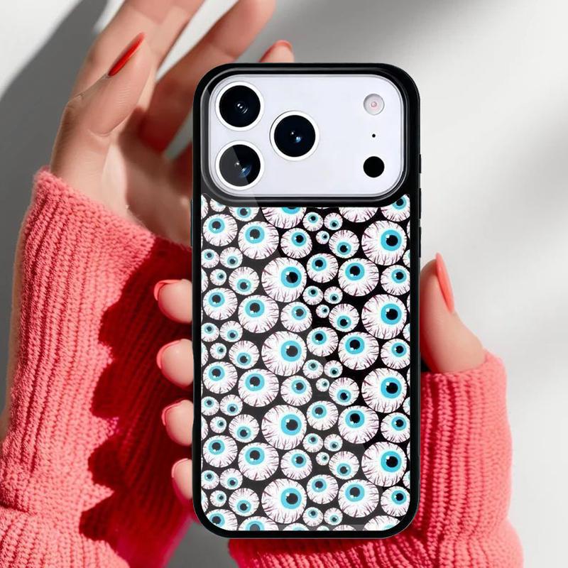 Halloween Scary Eyeball Phone Case for iPhone 17 16 15 14 13 Pro Max Back Cover for 12 11 Pro Coque