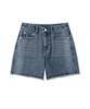 Ledeoli Back Pocket Damaged Denim Shorts [Light Blue]