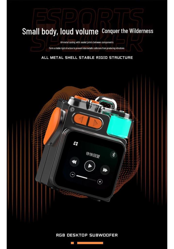 Portable Mini Bluetooth Speaker K15 with Display Screen & Atmosphere Light