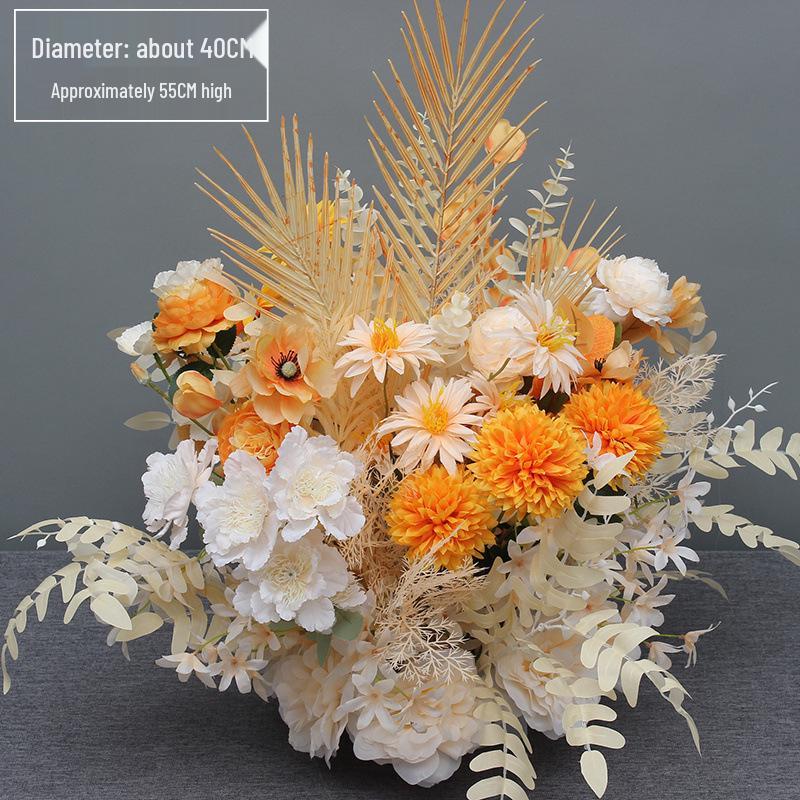 Large Wedding Aisle Runner with Silk Eucalyptus Flowers