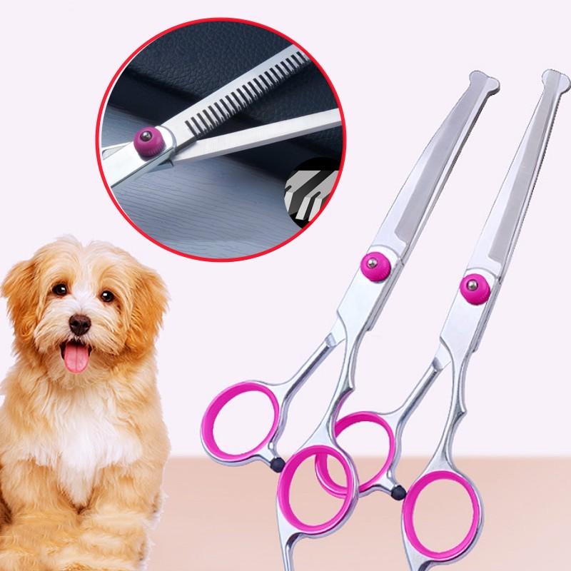 Dog Hair Scissors Dog Grooming Scissors Professional Dogs Hair Trimmer Pet Wool Cleaning Tools Curved Trimmer for Dogs Supplies