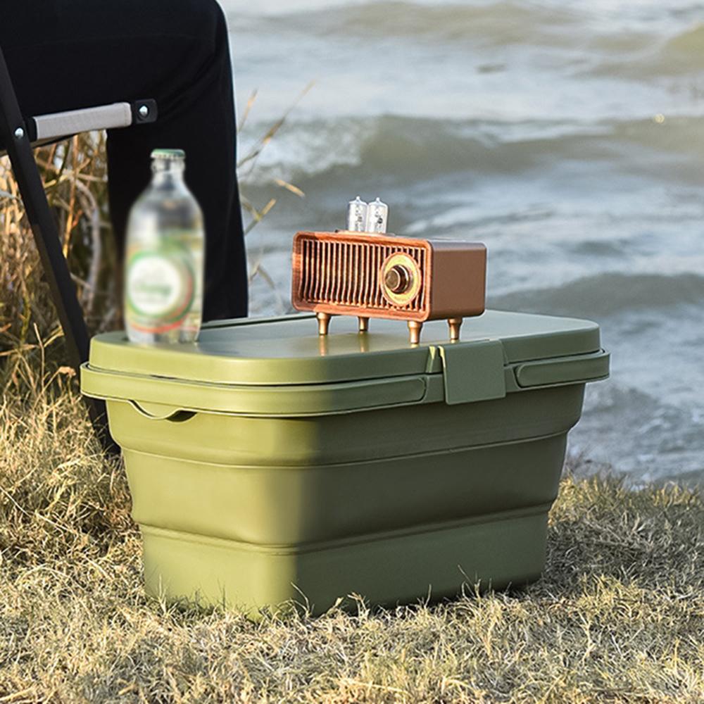 Multifunctional Foldable Storage Box Home Outdoor Picnic Basket Convenient Travel Lid Storage Basket Handheld Organizer table