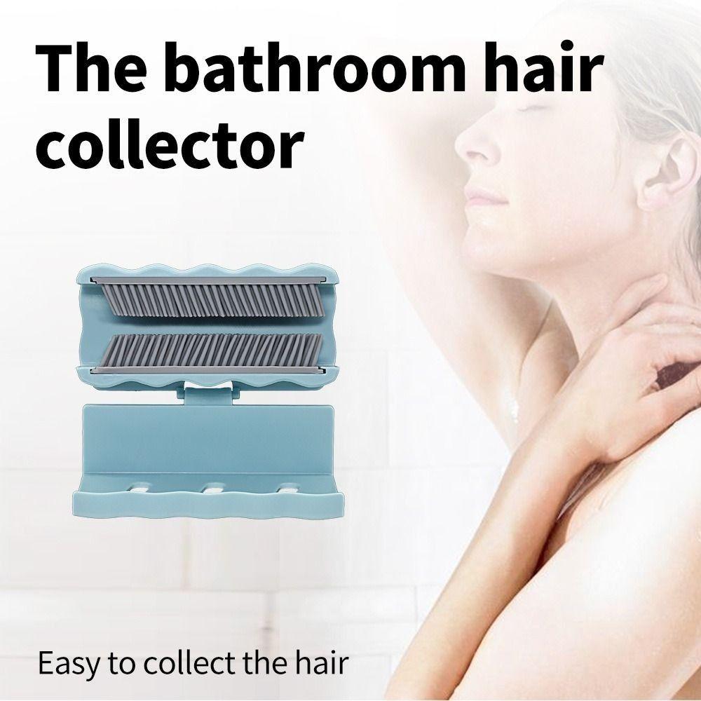 Soft Brush Bathroom Hair Catcher 2in1 Bathtub Hair Stopper Flexible Shower Hair Collector  For Home
