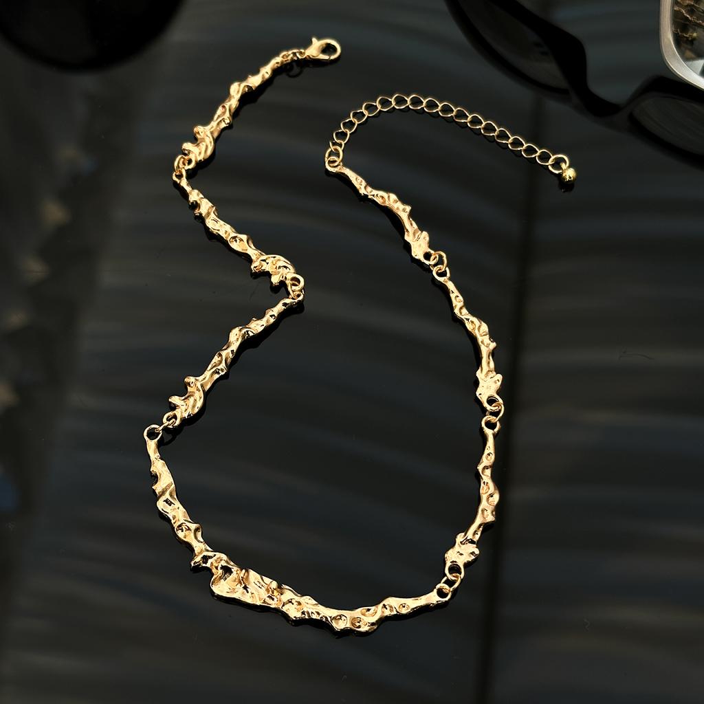 Ingemark Prosty nieregularny łańcuszek kostny naszyjnik dla kobiet Trend Goth Metalowy choker Estetyczne akcesoria biżuteryjne Steampunk Mężczyźni