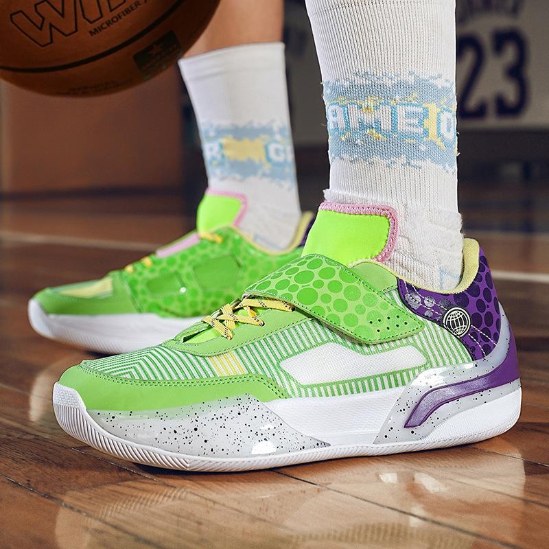 New Middle-aged and Older Children's Buckle Running Shoes Children 8-16 Years Old Teenagers Wade 808 Basketball Shoes Non-slip and Wear-resistant Shoe