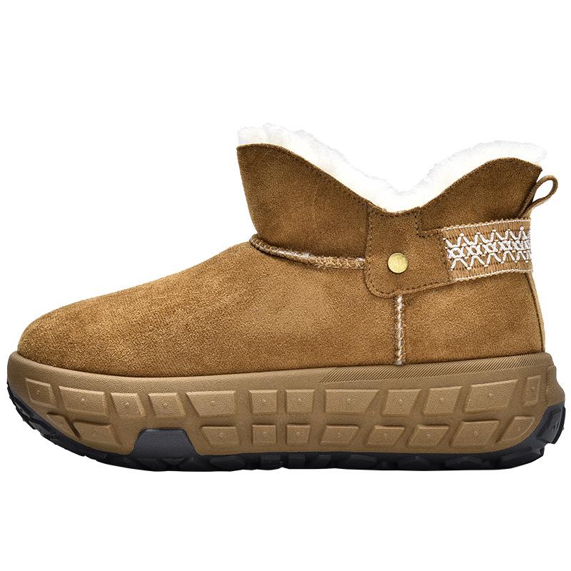 

Winter new thick-soled velvet snow boots women s retro short boots 1375 40 верблюд