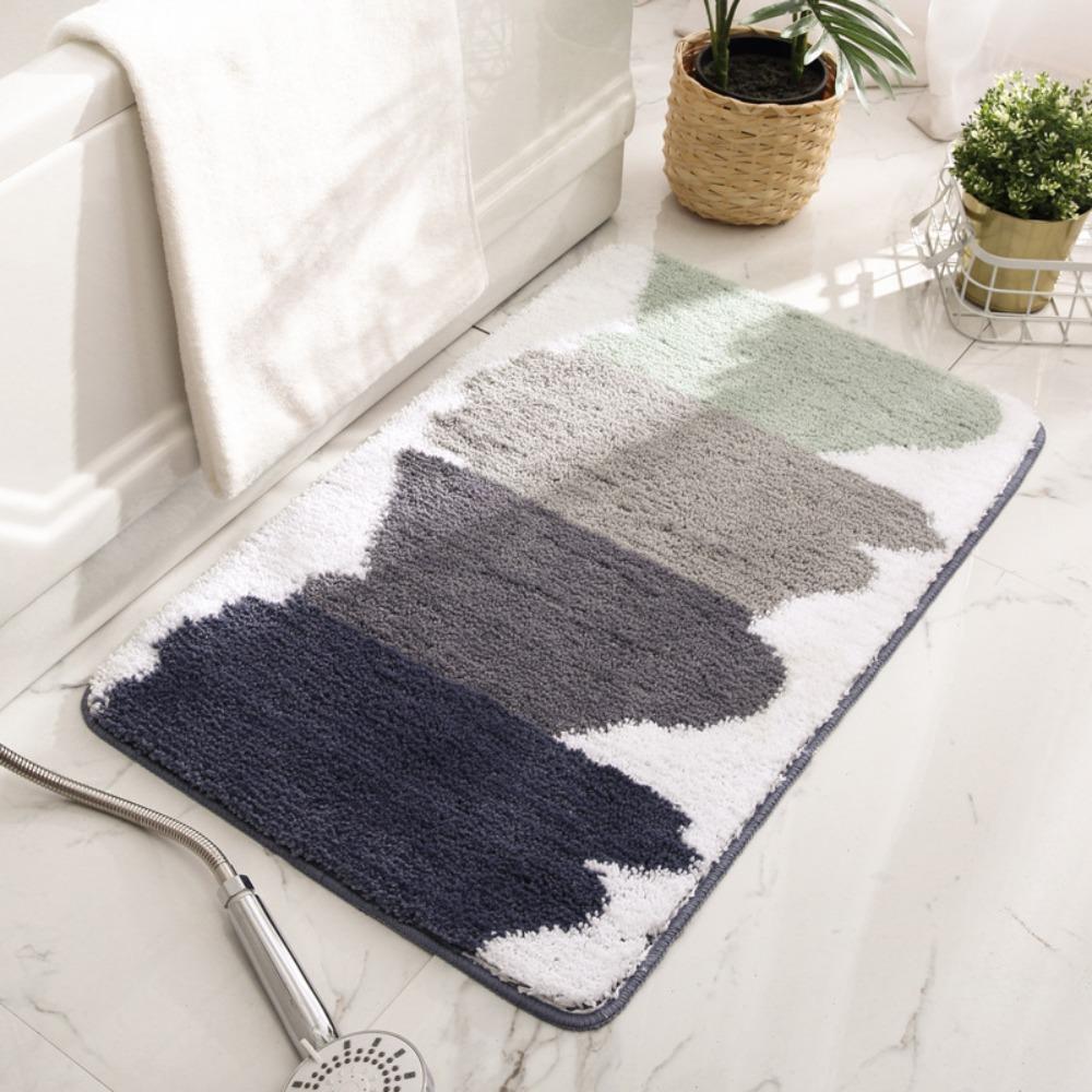 Print Sponge Bathroom Cashmere Thickening Mat Bath Non-slip Carpets In Wash Basin Bathtub  Floor Rug Shower Room Doormat Memory Foam 3D Pad