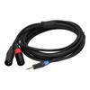 3.5mm Stereo Male to Dual 2 XLR Male Plug Connector Audio Converter Adapter Cable Cord