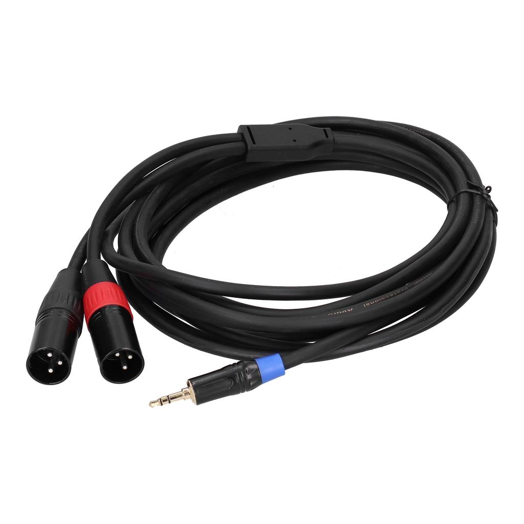 3.5mm Stereo Male to Dual 2 XLR Male Plug Connector Audio Converter Adapter Cable Cord