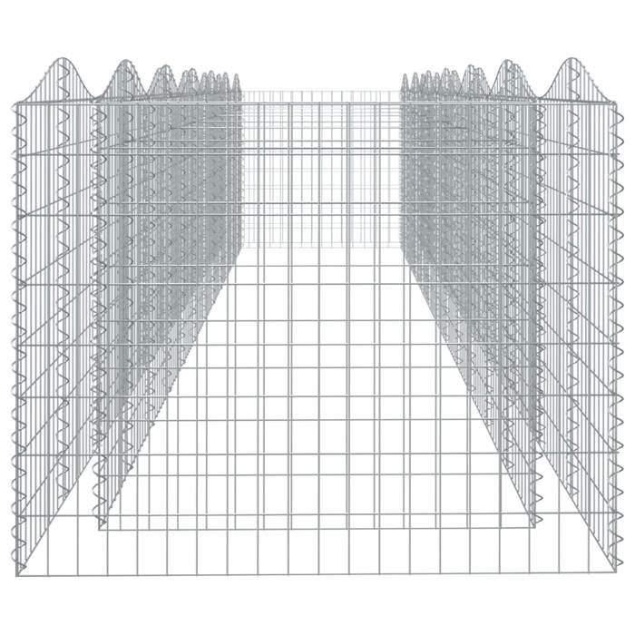 Lit surélevé à gabions arqué - Maison Exclusive - 600x100x100 cm - Fer galvanisé - Fil 3,5 mm
