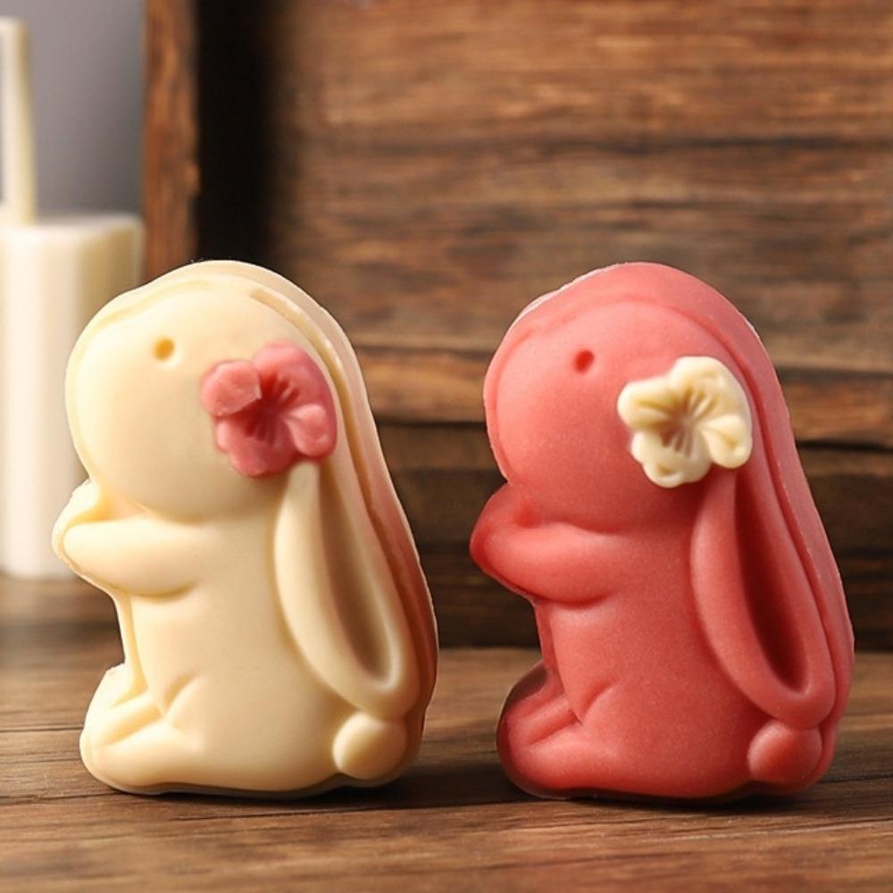 Embossed Rabbir Shape Mooncake Mold 3D Pastry Cookie Mold Mung Bean Cake Mold  Bakery