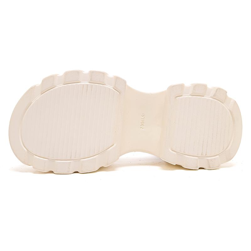 Mode GKTINOO Retro Sandalen mit dicker Sohle 2025 Neu Echtleder Keilabsatz Bestickt Bequeme Dicke Sohle Damenschuhe