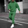 Men's Solid Color Hooded Universal Versatile Hooded Sweatshirt Sweatpants Casual Sports Suit