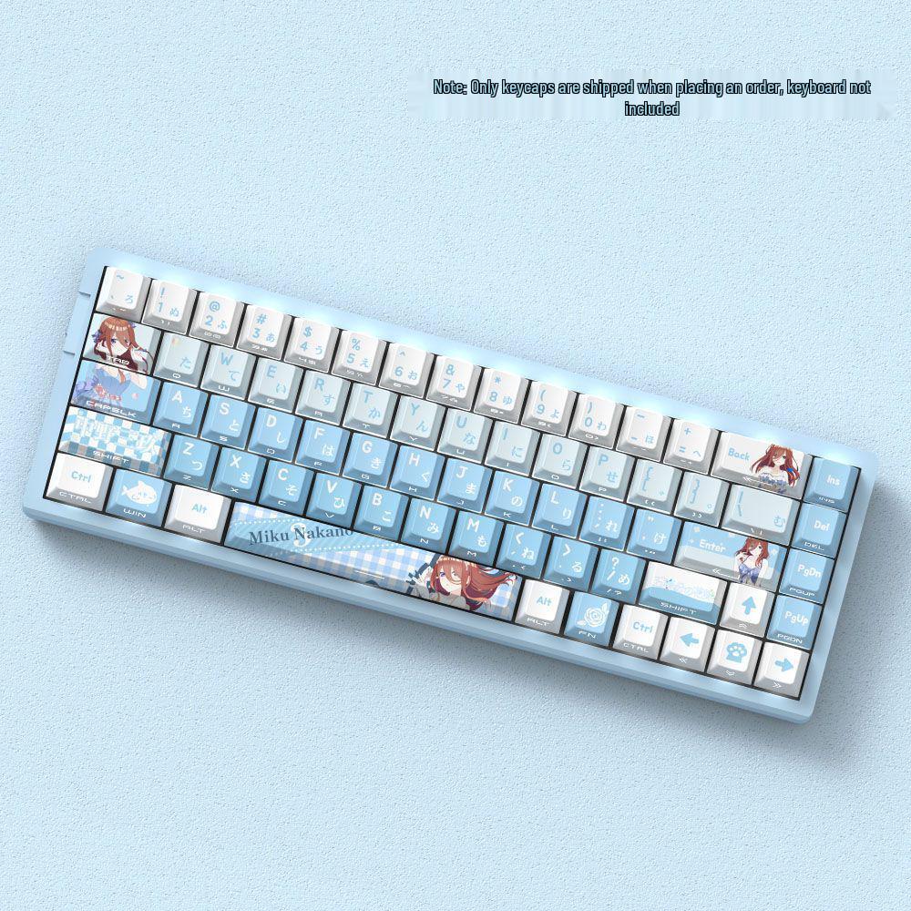 Nakano Miku Anime-Thema Durchscheinende PBT-Tastenkappe, OEM, Seitlich bedruckt, Farbsublimiert