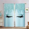 Rosa glänzende Augen Wimpern blau gelb Fenster Vorhänge Jalousien für Wohnzimmer Kinder Schlafzimmer Badezimmer Küche Tür Home Decor2Pcs