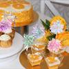 120Pcs Cake Toppers Foil Firework Cupcake Toppers Flowers Cake Decoration Cocktail Food Fruit Toothpick for Party Supplies