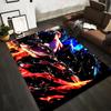 Fiery Red and Cool Blue Anime-Style Character Carpet Decor Suitable for Use As an Anti-slip for Living Room Bedroom Sofas